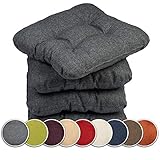 sunnypillow 4er Set Stuhlkissen 45x45 cm Bequeme 8cm Polsterauflage Auflage für Stühle/Bänke in...