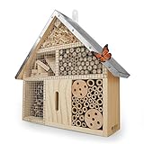 Wildlife Friends | Insektenhotel aus Naturholz & Metall, zum Aufhängen für Bienen, Marienkäfer,...
