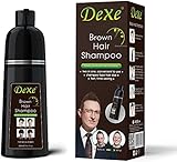 Dexe Instant-Shampoo für braunes Haar, Haarfärbe-Shampoo für Männer und Frauen, einfach...