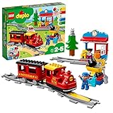 LEGO 10874 DUPLO Dampfeisenbahn, Spielzeugeisenbahn mit Licht & Geräuschen und Push-&-Go-Motor,...