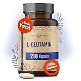 L Glutamin Kapseln – 210 Kapseln – 750mg reines L-Glutamin pro Kapsel – hochwertige...