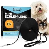 Pets Perfect Schleppleine 15m - Ultraleichte Schleppleine für kleine Hunde und Katzen - Katzenleine...