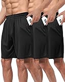 BOOJO 3er Pack Sporthose Herren Kurz Hosen mit Taschen Sport Shorts Schnell Trocknend Trainingshose...