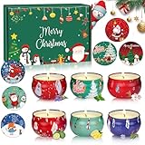 Duftkerze Weihnachten, Weihnachtsgeschenke 6 StüCk 2.5oz Duftkerzen Geschenkset, Weihnachtskerzen...