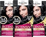 Palette Intensiv Creme Coloration 1-1/909 Blauschwarz Stufe 3 (3 x 115 ml), Permanente Haarfarbe...