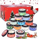 Duftkerzen Geschenkset für Frauen 12 Pack Weihnachtskerze Natürliches Sojawachs Aromatherapie...