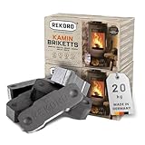Rekord® Braunkohlebriketts 20 kg (2x10 kg Paket) – Kaminbriketts mit hohem Heizwert & Langer...