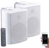 auvisio Aktiv-Multiroom-Stereo-Außen-Lautsprecher, WLAN, Versandrückläufer