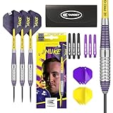 Target Darts Luke Littler Brass Steel Tip Darts Set – 22G Steel Tip Dart, The Nuke Player Edition...