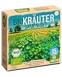 Bio Kräuter Samen Set - 15 Sorten Samen - Kräutersamen - Saatgut Kräuter - Hochbeet Zubehör -...