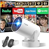Mini Beamer Unterstützt 4K 1080P, Projektor Tragbarer mit WiFi 6 und Bluetooth 5.4, Beamer Klein...