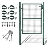 Cecaylie 125x100cm Gartentor, Metall-Gartentor aus verzinktem Stahl, Gartentür für...