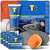ATG® Scheinwerfer Aufbereitung Set - Universal Auto Scheinwerfer Polierset für matte & blinde...