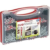 fischer Red-Box DuoPower + Schraube, Sortimentsbox, 210-teilig mit Schrauben & DuoPower Dübeln in...