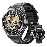 OUKITEL Smartwatch Herren GPS - 5ATM Wasserdicht Militär Fitnessuhr, 1,43 Zoll AMOLED Display mit...