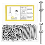 56 Stück Schlossschrauben M6 x 60 mm Edelstahl, Schloßschrauben Edelstahl, Torbandschrauben...