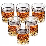 Whisky Gläser Set 6 x 230 ml | Kristallgläser als Wassergläser | Gin Gläser Set 230ml | Rum...