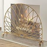 Fireplace Screen Guard, Funkenschutz-Feuer-Funkenschutz-Bildschirm, Gold-Kaminschutz, einzelnes...