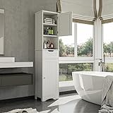 Bealife Hochschrank Badezimmer, 170x40x30cm Badschrank mit verstellbaren Regalen, Badezimmerschrank...