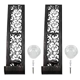 2 Stück Wandkerzenhalter, Kunst-Wandkerzenhalter aus Eisen, antike Wandkerzenleuchte mit hohlem...