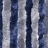 Moritz Flauschvorhang aus Chenille 56 x 185 cm blau grau Türvorhang als Fliegenschutz...
