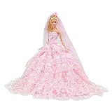 E-TING Prinzessin Puppe Kleid Kleidung Abend Party-Outfit + Schleier Set für Barbie Puppe beste...