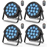 4PCS RGBW LED Par Licht, HOLDLAMP 84W Par Scheinwerfer mit Sound Aktivierung, DMX 4/8CH Bühnenlicht...