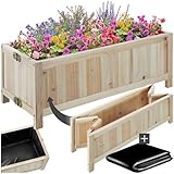 tectake® Hochbeet Holz, Hochbeete-Kit für Balkon, Terrasse, Hochbeet Garten, Pflanzkasten,...