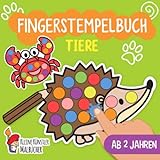 Fingerstempelbuch Ab 2 Jahren: Tiere - Fingerstempeln, Malen und Basteln! - Das große Fingerstempel...