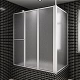 Keketa Badewannenabtrennung, L-70 x 120 x 137 cm, 4 Paneele, klappbar