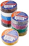 Adam Hall Accessories 580813 RNB 10 - Isolierband 0,13 x 15 mm x 10 m , Set aus 10 Farben