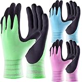 3 Paare Männer und Frauen Gartenhandschuh Superior-Grip Handschuhe Arbeitshandschuh Multi für...