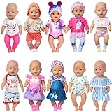 ebuddy 10 Set Puppenkleider Zubehör für 43cm / 17 Zoll Neugeborene Babypuppen Dazu gehört EIN...