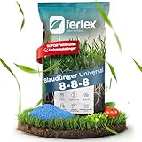 Fertex® Blaudünger Rasendünger 25kg | NPK 8-8-8 Volldünger für 500–625m² | Langzeitdünger...