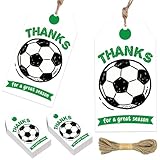 50 x Fußball-Dankeschön-Geschenkanhänger mit Schnur, Danke für eine tolle Saison,...