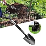 Gartenspaten mit D-Griff, Länge: 79 cm, Hochwertiger Borstahl, Gärtnerspaten Ergonomic für Harte,...