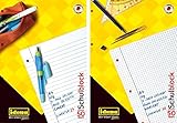 Idena 10 Schulblöcke/Schreibblöcke Mix je 5x liniert | kariert DIN A4 / 50 Blatt je Block (10er...