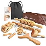 Ezero Maderotherapie Set 6 Stück - Maderotherapie Holz mit Faszienstab Holz - Faszienrolle Holz -...