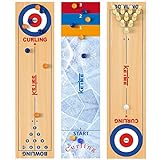 KETIEE 3 in 1 Tisch Curling Spiel,120x30cm Curling and Shuffleboard Table-Top Game,Bowling...