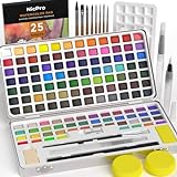 Nicpro Aquarellfarben-Set mit 128 Farben, metallisches Macaron und fluoreszierend, 8...