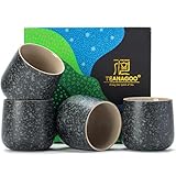 TEANAGOO Keramische japanische Teetasse, 7.2Oz / 205 ml, Charcoal Grey, H17, 4 Stück/Karton,...