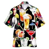 Hawaiian Shirts Herren Short Sleeve Funny Ugly Casual Beer Shirt Bier Hemd Atmungsaktive Lustige 3D...