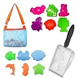 AHEJIOO Strandspielzeug Kinder 14-teilig mit Netztasche Sandspielzeug - Strandspielzeug Set mit...
