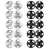 Thinp 100 Paar Druckknöpfe,Druckknöpfe zum Annähen,Metall Druckknöpfe,Druckknöpfe Schwarz...