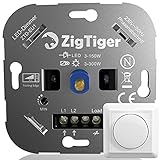 Zigtiger LED Dimmer Schalter, LED Dimmer 230V Unterputz Dimmschalter, Drehdimmer für Dimmbare LED...