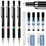 YISAN 4 Stück Druckbleistifte Set,Mechanische Bleistifte HB 0,3 & 0,5 & 0,7 & 0,9 mm,Büro Zubehör...