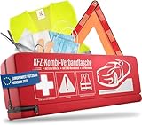 HELDENWERK KFZ Kombitasche (3 in 1) nach aktueller Norm 2024 - Inkl. Warndreieck, Warnweste -...