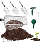 Zuxbolf 4 Stück Gartensieb aus Edelstahl Kompostsieb mit Griff Erdsieb 4 in 1 Set Sandsieb...