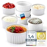 Dimono® 8er Set Dessert-Schalen Creme Brulee Souflee-Förmchen, Auflaufform-Schälchen mit 170 ml...