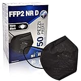 SIBILLA 50 Stück FFP2-Masken Schwarz NR D Made in Italy und CE 0465-zertifiziert von der...